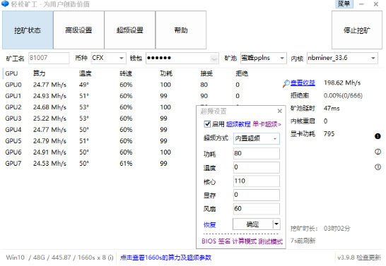 CFX超频1